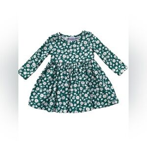 Hanna Andersson Size 75, 12-18 Months Posie On Ultra Green Skater Dress